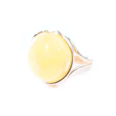 Oversized One of A Kind Yellow Amber Ring
