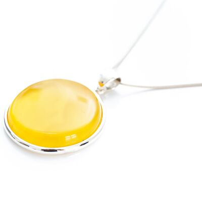 Large Yellow Amber Circle Pendant