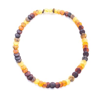 Small Amber Disc Necklace, Multicolour Amber Necklace