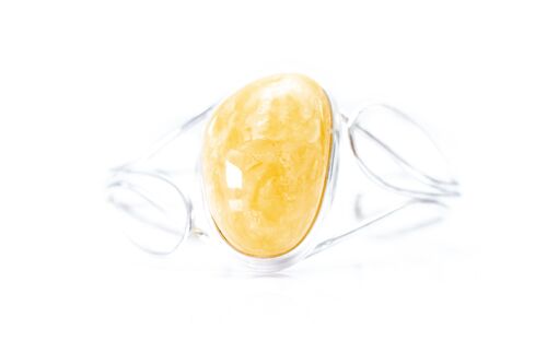 OOAK Swirl Cuff Bangle with Butterscotch Yellow Amber