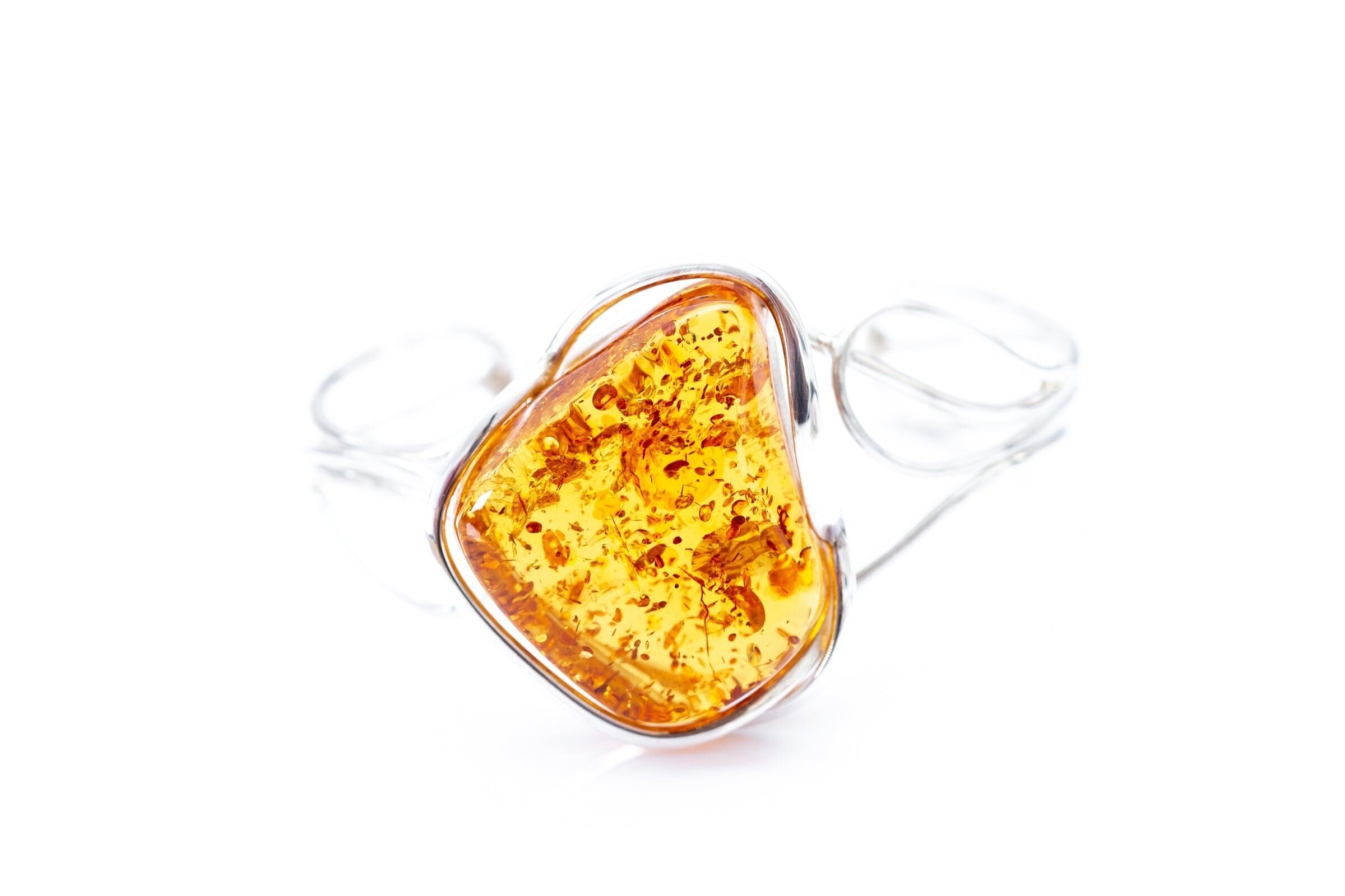 OOAK Honey Amber Rock Armreif