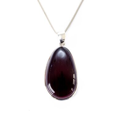 Handmade Deep Cherry Red Amber Pendant