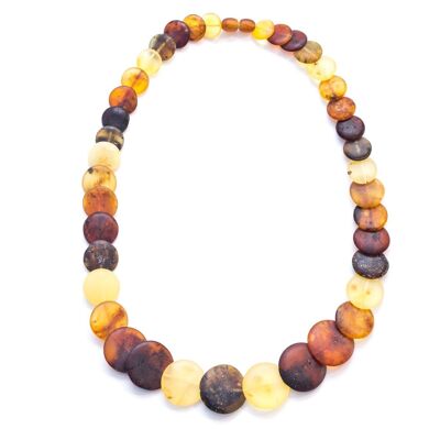 Colourful Amber Necklace - Round Amber Bead Necklace