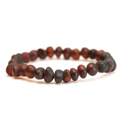 Brazalete de perlas de pepita rojo cereza oscuro mate