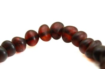 Bracelet de perles de pépite rouge cerise foncé mat 2