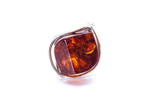 Faceted Cognac Amber Statement Ring