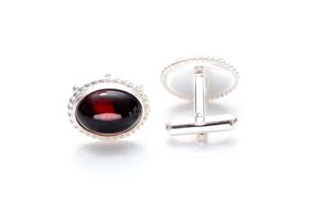 Boutons de manchette en ambre rouge Quintessence Statement 1