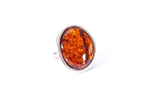 Cognac Red Amber Cocktail Ring
