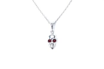 Collier tête de mort en argent 1