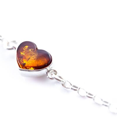 Reversible Dainty Amber Heart Bracelet