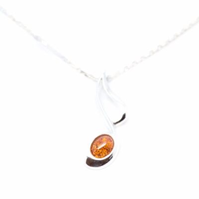 Large Amber Music Note Pendant