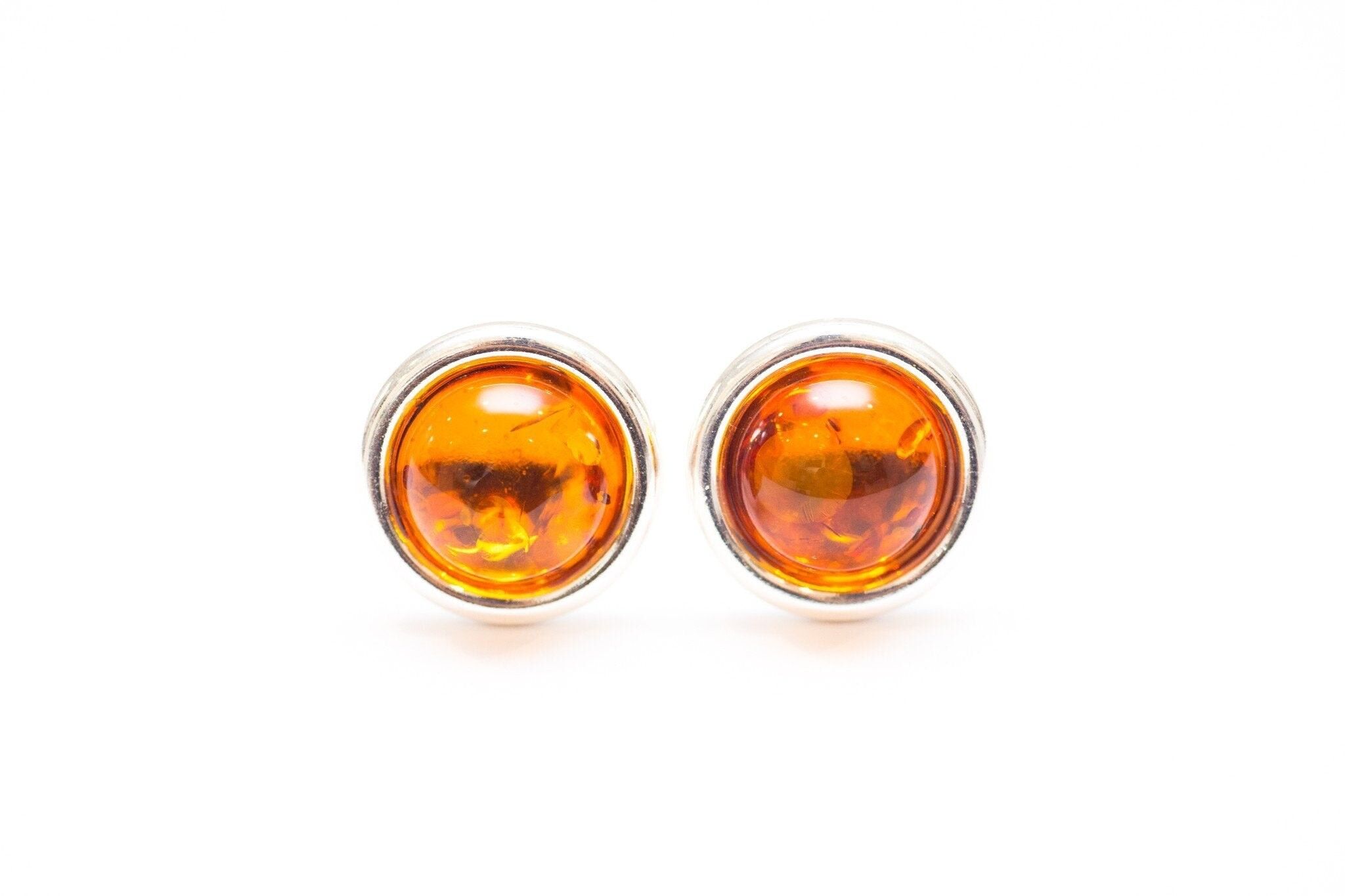 Round Cognac Amber Cufflinks