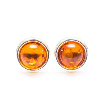 Round Cognac Amber Cufflinks