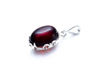 Pendentif goutte d'ambre demi-cerise 3