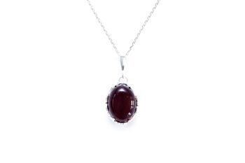 Pendentif goutte d'ambre demi-cerise 4