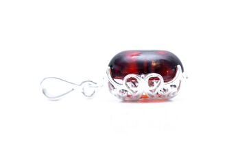 Pendentif goutte d'ambre demi-cerise 5