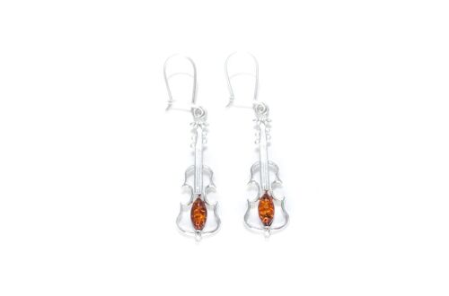 Amber Violin Dangle Earrings
