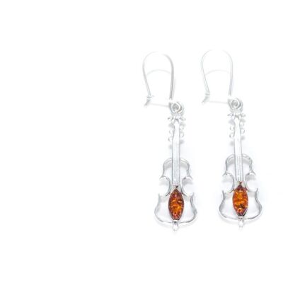 Amber Violin Dangle Earrings