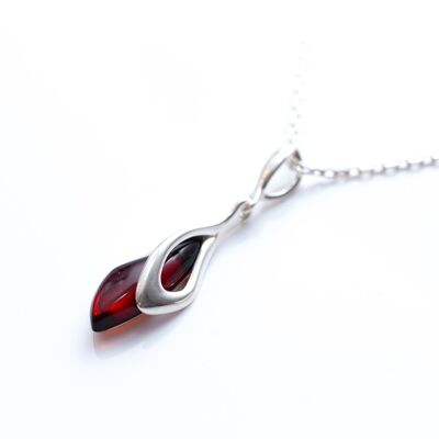 Subtle Cherry Amber Droplet Pendant