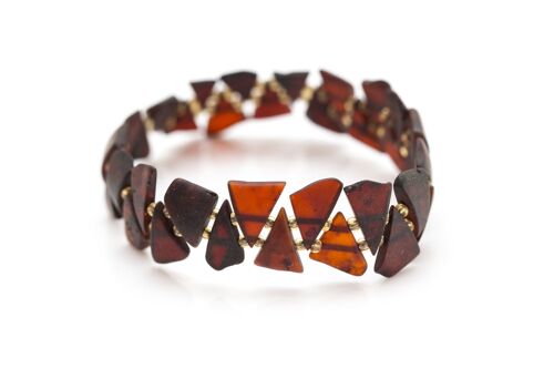 Edgy RAW Cherry Amber Triangle Bracelet
