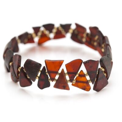 Edgy RAW Cherry Amber Triangle Bracelet