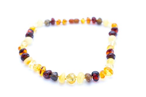 RAW Multicolour Nugget Bead Amber Necklace
