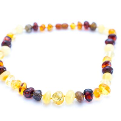 RAW Multicolour Nugget Bead Amber Necklace