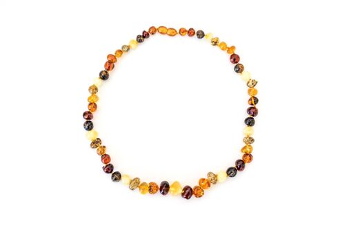 Polished Nugget Amber Bead Necklace