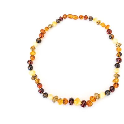 Polished Nugget Amber Bead Necklace