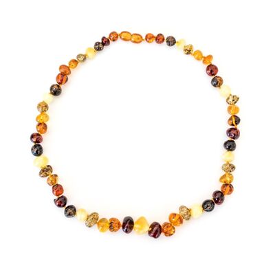 Polished Nugget Amber Bead Necklace