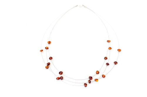 RAW Layered Amber Bead Necklace