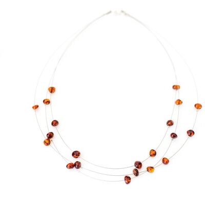 RAW Layered Amber Bead Necklace