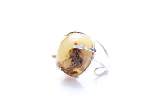 Natural RAW Amber Prong Ring