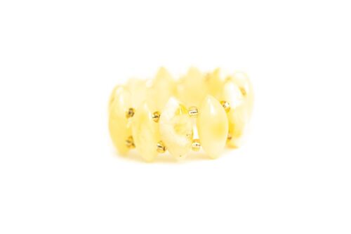 Stretchy Butterscotch Yellow Bead Ring