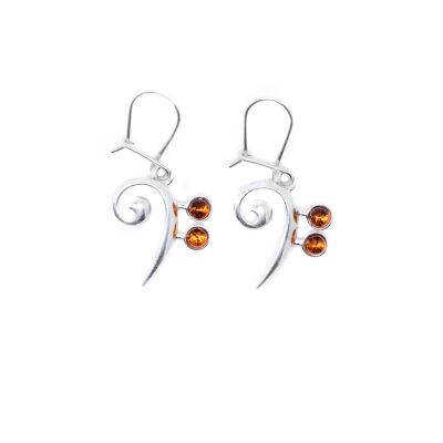 Bass Clef Gemstone Earrings