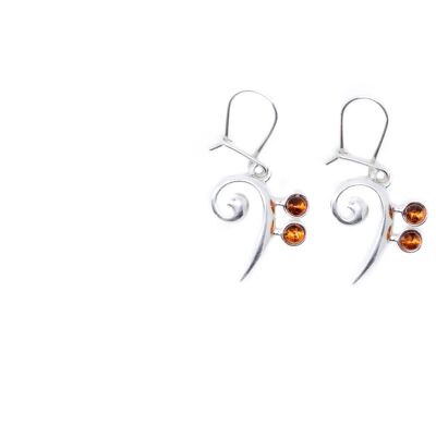 Bass Clef Gemstone Earrings