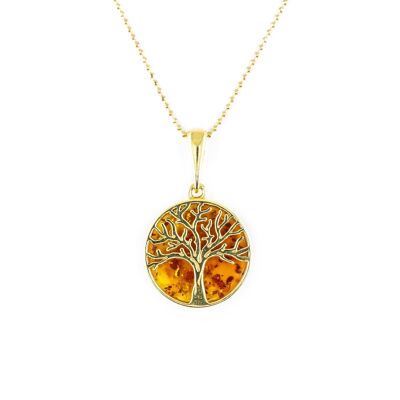 Large Gold Plated Tree of Life Pendant