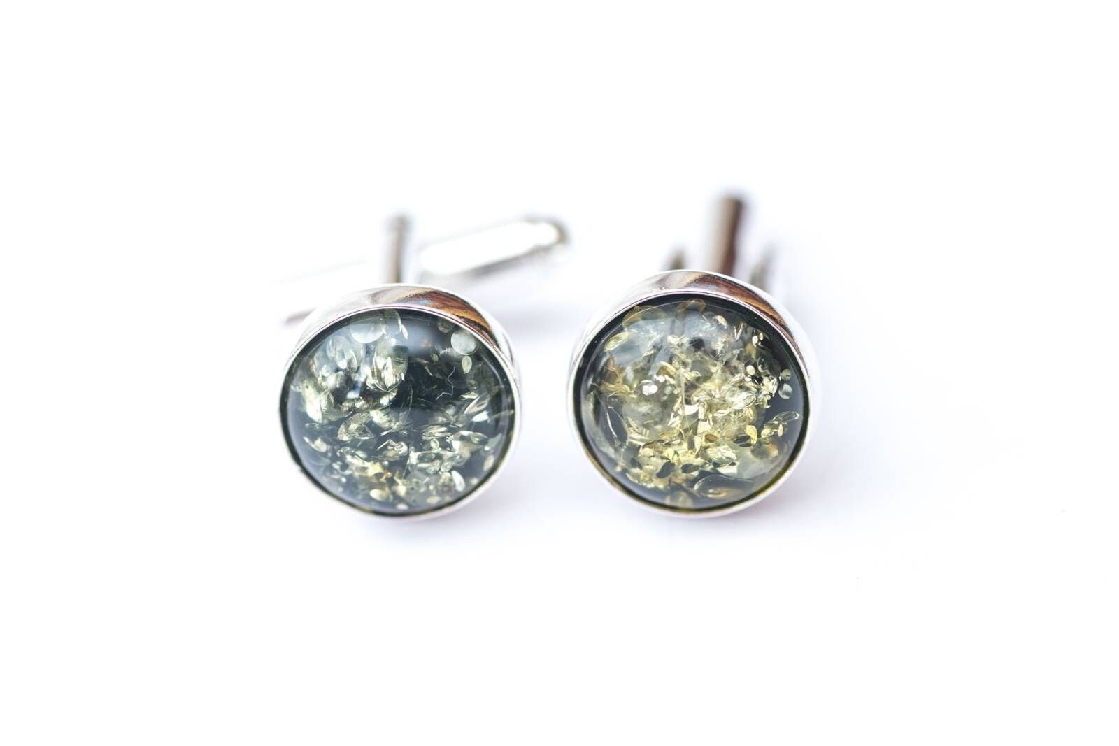 ESSENTIALS Green Amber Cufflinks