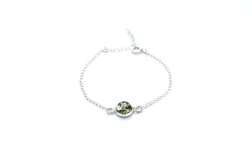 ESSENTIALS Green Amber Link Chain Bracelet