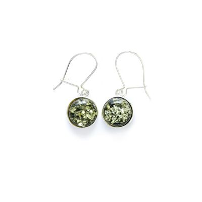 Boucles d'Oreilles Pendantes Ambre Vert ESSENTIALS