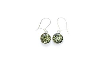 Boucles d'Oreilles Pendantes Ambre Vert ESSENTIALS 1