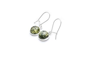 Boucles d'Oreilles Pendantes Ambre Vert ESSENTIALS 4