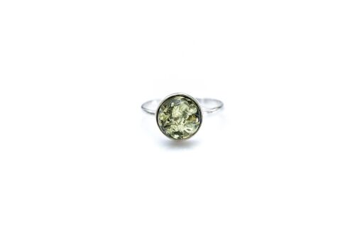 ESSENTIALS Green Amber Solitaire Ring