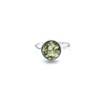 ESSENTIALS Green Amber Solitaire Ring