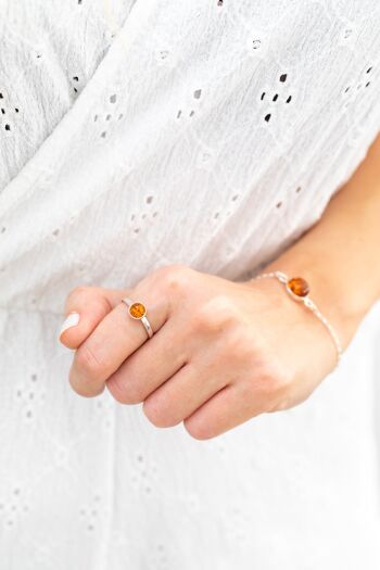 Mini bague empilable en ambre ESSENTIALS 5