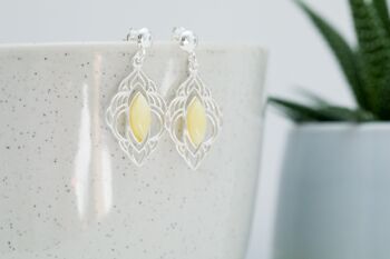 Boucles d'Oreilles Ambre Butterscotch Chandelier Frame 6