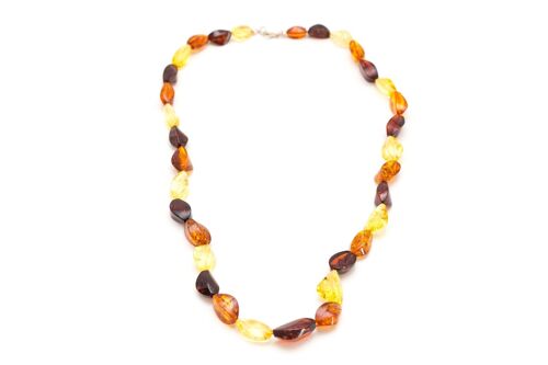 Autumnal Faceted Bead Amber Necklace