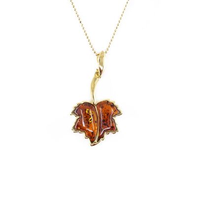 Gold Plated Maple Leaf Charm Pendant