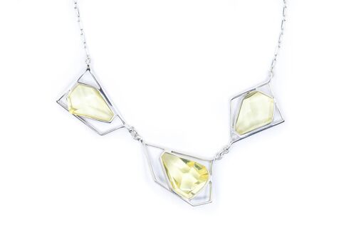 OOAK Diamond Facet Citrus Amber Necklace