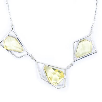 OOAK Diamond Facet Citrus Amber Necklace